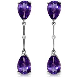 14K White Gold 6.0ct Amethyst & Diamond Earring