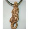 Image 2 : HANDCARVED OXBONE GECKO PENDANT NECKLACE