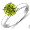 Peridot 2.0 ctw Solitaire Ring 14kt W/Y  Gold