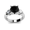 Genuine 2.8 ctw Black Diamond Ring Whte/Yllw Gold 14kt