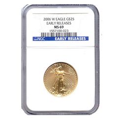 Certified Burnished American $25 Gold Eagle MS69 NGC (D