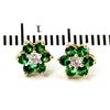 Genuine 0.83 ctw Emerald Flower Earring 14k 1.76g