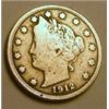 Image 1 : 1912 LIBERTY "V" NICKEL RED BOOK VALUE IS $8.00+ *NICE EARLY FINE GRADE*!!