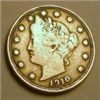 Image 1 : 1910 LIBERTY "V" NICKEL RED BOOK VALUE IS $8.00+ *NICE EARLY FINE GRADE*!!