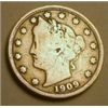 Image 1 : 1909 KEY DATE LIBERTY "V" NICKEL RED BOOK VALUE IS $10.00+ *NICE EARLY FINE GRADE*!!
