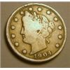 Image 1 : 1904 LIBERTY "V" NICKEL RED BOOK VALUE IS $3.00+ *NICE EARLY VERY GOOD GRADE*!!