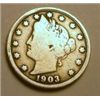 Image 1 : 1903 LIBERTY "V" NICKEL RED BOOK VALUE IS $3.00+ *NICE EARLY VERY GOOD GRADE*!!