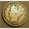 Image 1 : 1899 LIBERTY "V" NICKEL RED BOOK VALUE IS $12.00+ *NICE EARLY FINE GRADE*!!