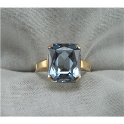 14k Gold Aquamarine Ring - 2.5 grams