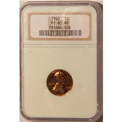 1962 Lincoln Cent NGC PF-65-RD