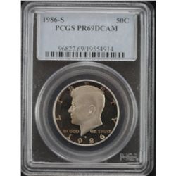 1986-S Kennedy 50c PCGS PR69DCAM