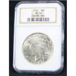1922 Peace Dollar NGC MS63
