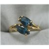 Image 1 : 14k Gold Ring w/ blue stones - 3.3 Grams