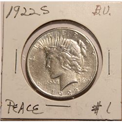 1922 Peace Dollar BU