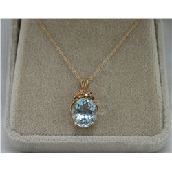 14k Gold Aqua Marine Necklace