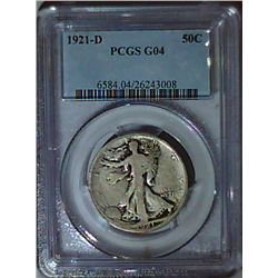 1921-D Walking Liberty Half Dollar PGCS G04 - Key Date