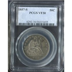 1857-S Seated Liberty Half PCGS VF30