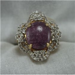 14.32 ctw Ruby & Colorless Sapphire ring - W/ Appraisal - $6,192