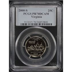 2000-S Virginia 25c PCGS PR70DCAM