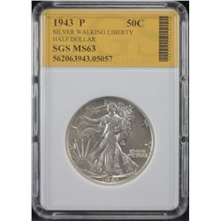 1943-P Walking Liberty SGS - MS63