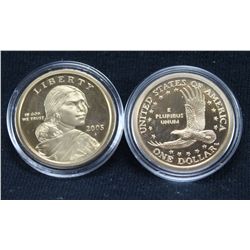 Pair 2005 Sacagawea $1 - Proof