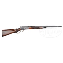 *FINE DELUXE LIGHTWEIGHT WINCHESTER MODEL 1886 LEVER ACTION RIFLE WITH IDENTIFIED OWNER.