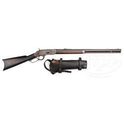 SCARCE 1ST MODEL, 2ND TYPE WINCHESTER MODEL 1873 LEVER ACTION RIFLE.