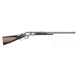 SPECTACULAR JOSEPH CUSTOM ENGRAVED DELUXE WINCHESTER MODEL 1873 LEVER ACTION RIFLE.