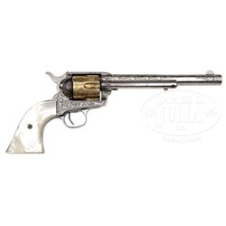 FINE HELFRICHT ENGRAVED SINGLE ACTION ARMY REVOLVER.