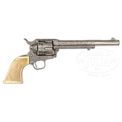 UNUSUAL PANEL SCENE ENGRAVED COLT SINGLE ACTION ARMY REVOLVER.