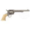 Image 1 : UNUSUAL PANEL SCENE ENGRAVED COLT SINGLE ACTION ARMY REVOLVER.