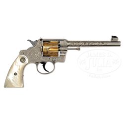 *VERY RARE ENGRAVED EARLY COLT OFFICER'S MODEL FLAT TOP TARGET DA REVOLVER.