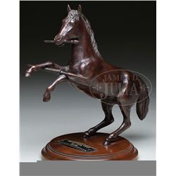 SCARCE LIMITED EDITION BRONZE RAMPANT COLT STATUE BY ALVIN WHITE.