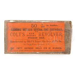 EXTREMELY RARE FULL BOX OF CALIBER 31 THUER CARTRIDGES.