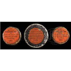 LOT OF THREE EXTREMELY RARE TINS OF PRIMERS FOR COLT THUER CARTRIDGES.