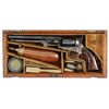 Image 1 : RARE COL. COLT PRESENTATION ENGLISH ENGRAVED CASED COLT 2ND MODEL 1851 NAVY PERCUSSION REVOLVER.