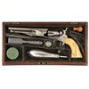 Image 1 : FINE CASED PRESENTATION COLT MODEL 1862 POLICE PERCUSSION REVOLVER TO J.H. WHEELER.