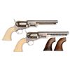 Image 1 : TWO CUSTOM ENGRAVED COLT MODEL 1851 NAVY PERCUSSION REVOLVERS.