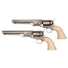 Image 2 : TWO CUSTOM ENGRAVED COLT MODEL 1851 NAVY PERCUSSION REVOLVERS.