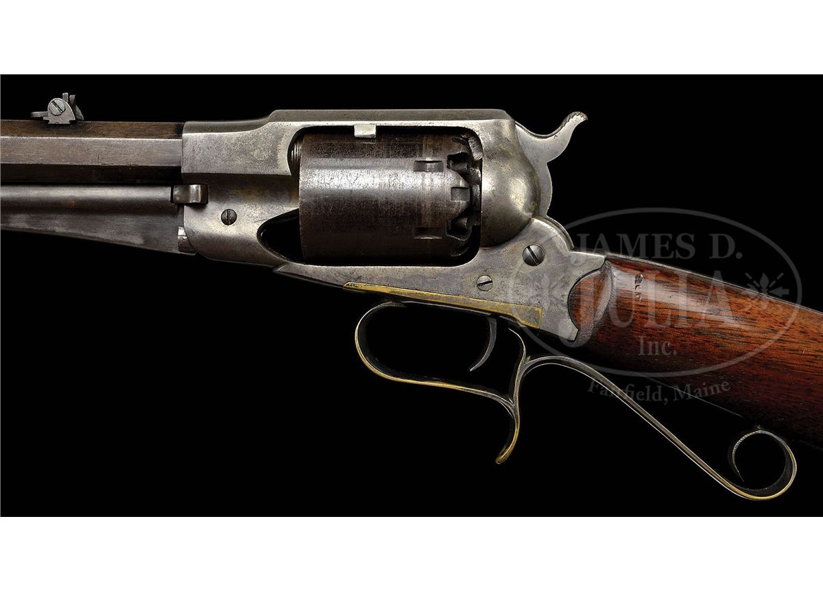 VERY RARE, VERY EARLY CASED REMINGTON REVOLVING RIFLE WITH EXTRA ...