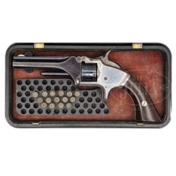 SMITH & WESSON GUTTA-PERCHA CASED MODEL #1, SECOND ISSUE REVOLVER.
