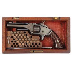 CASED SMITH & WESSON MODEL #1, SECOND ISSUE REVOLVER.