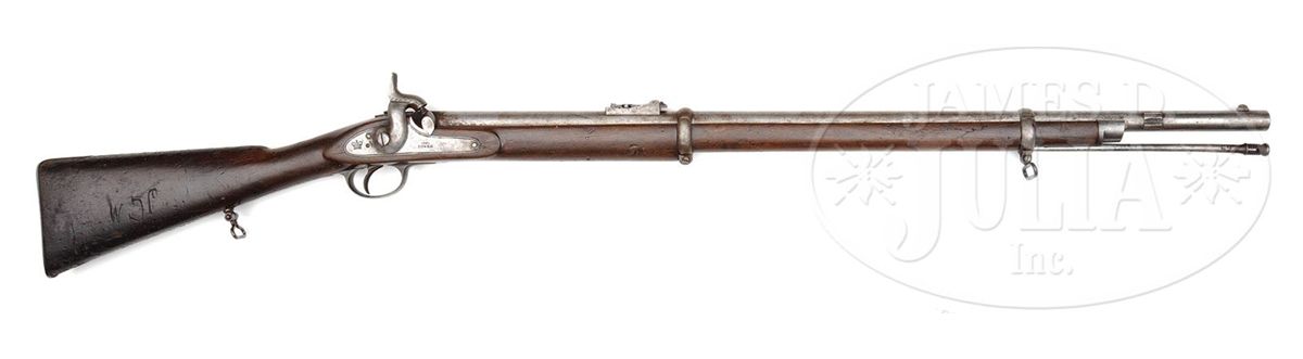 RARE CONFEDERATE JS/ANCHOR M-1856 IRON MOUNTED ENFIELD RIFLE.