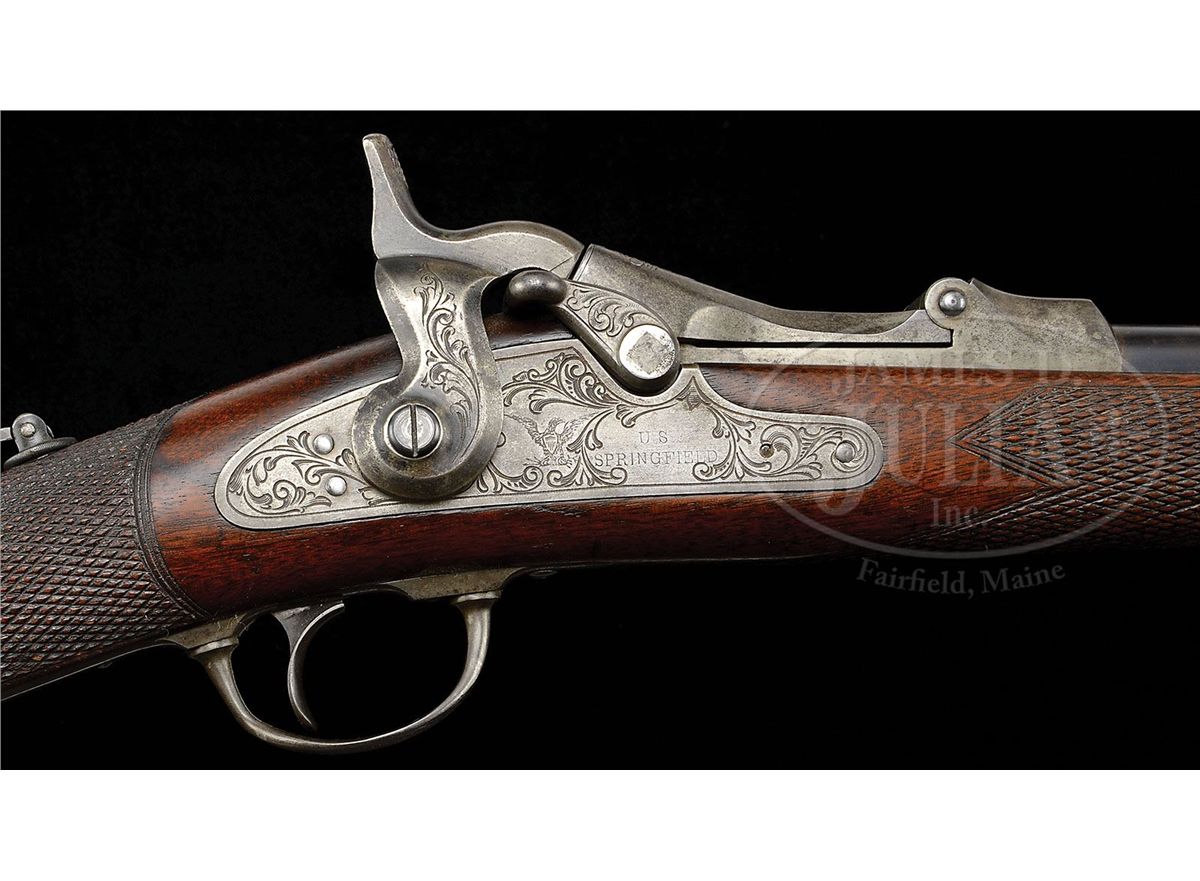 SCARCE SPRINGFIELD MODEL 1875 FIRST TYPE OFFICER'S MODEL TRAPDOOR RIFLE.