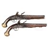 Image 1 : EXTREMELY RARE AND VALUABLE PAIR OF AMERICAN WALNUT STOCKED REVOLUTIONARY WAR RELIEF CARVED PISTOLS 