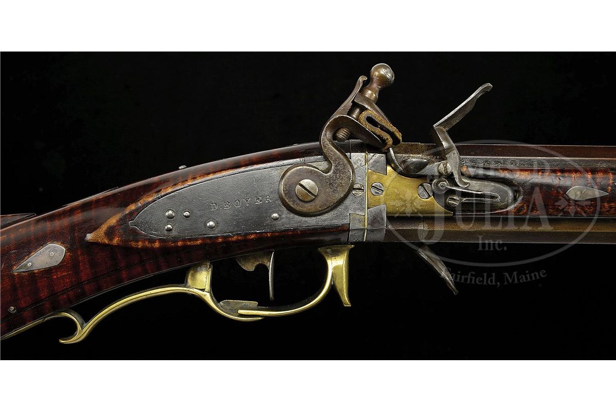 RARE SCHUYLKILL COUNTY FLINTLOCK SWIVEL BREECH KENTUCKY BY DAVID BOYER ...
