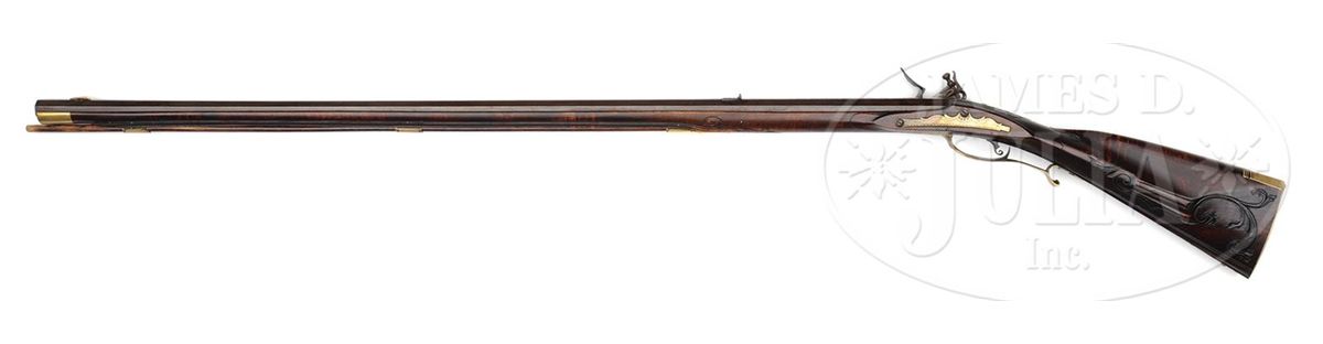 RARE CONTEMPORARY PRE-REVOLUTIONARY WAR LONG RIFLE BY MASTER GUNSMITH ...