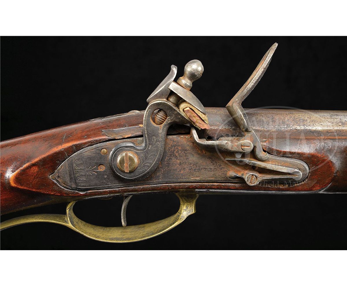 ADAM ANSTADT KUTZTOWN SCHOOL FLINTLOCK RIFLE WITH ANSTADT LION.