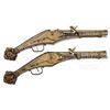 Image 1 : REMARKABLE PAIR OF WHEEL LOCK PISTOLS IN THE 16th CENTURY SAXON STYLE WITH GILT BRONZE LOCKS, MOUNTS