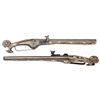 Image 6 : VERY ATTRACTIVE DECORATIVE PAIR OF SCROLL BUTTED WHEEL LOCK HOLSTER PISTOLS, 17th CENTURY AND LATER.